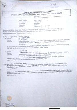Amandemen Surat Perjanjian Penyaluran Bantuan Rehabilitasi dan Rekonstruksi Rumah (SPPB),  Nama K...