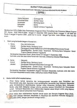 Surat Perjanjian Penyaluran Bantuan Rehabilitasi dan Rekonstruksi Rumah (SPPB),  Nama Kelompok Ma...