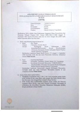 Amandemen Surat Perjanjian Penyaluran Bantuan Rehabilitasi dan Rekonstruksi Rumah (SPPB), Nama Ke...