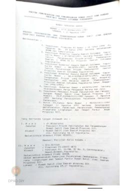 Surat penerimaan kerja (SPK) nomor 37/P.DIPDA/VIII/1997 pekerjaan perencanaan pembangunan prasara...