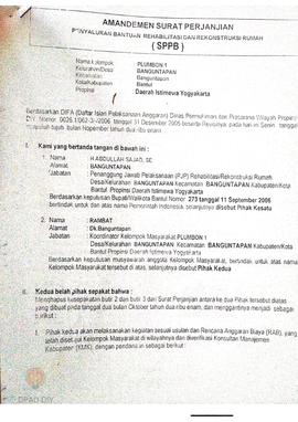 Surat Perjanjian Penyaluran Bantuan Rehabilitasi dan Rekonstruksi Rumah (SPPB),  Nama Kelompok Ma...