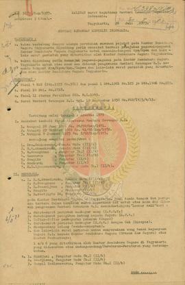 SK Menteri Keuangan RI tentang perubahan susunan pejabat Kantor Bendahara negara DIY.