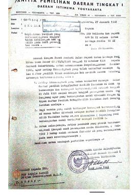 Surat dari Wakil Gubernur DIY/ Ketua PPD Tingkat I DIY Nomor 50/L.1/I/1982 tanggal 27 Januari 198...