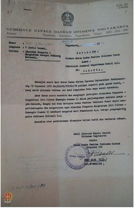 Surat dari Yayasan Universitas Proklamasi 1945 kepada pimpinan Badan Pembina Pahlawan Daerah DIY ...