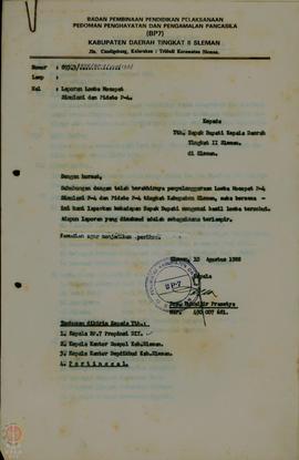 Surat dari Badan Pembinaan Pendidikan Pelaksanaan Pedoman  Penghayatan dan Pengamalan Pancasila (...