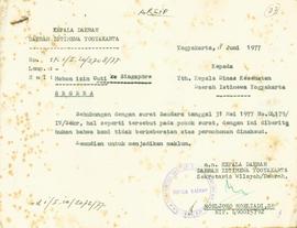 Permohonan ijin Sdr. Soebodro, MPH ke Negeri Singapura