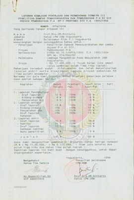 Bendel laporan kemajuan pekerjaan dan permohonan termin II penelitian Dampak Pemasyarakatan dan P...