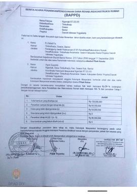 Amandemen Surat Perjanjian Penyaluran Bantuan Rehabilitasi dan Rekonstruksi Rumah (SPPB),  Nama K...