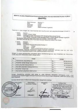 Berita Acara Penarikan/Penggunaan Dana Rehabilitasi/Rekonstruksi Rumah (BAPPD) Rusak Berat, Nama ...