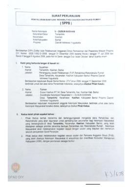 Surat Perjanjian Penyaluran Bantuan Rehabilitasi dan Rekonstruksi Rumah (SPPB), Nama Kelompok IV,...