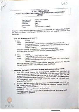 Surat Perjanjian Penyaluran Bantuan Rehabilitasi dan Rekonstruksi Rumah (SPPB), Nama Kelompok Mas...