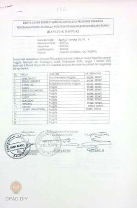 Berita Acara Pembentukan Kelompok dan Pengurus POKMAS & Penetapan prioritas usulan kegiatan R...