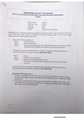 Amandemen Surat Perjanjian Penyaluran Bantuan Rehabilitasi dan Rekonstruksi Rumah (SPPB),  Nama K...