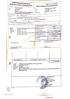 Surat Perintah Pencairan Dana kepada Kelompok Masyarakat Kabupaten Kulon Progo untuk Belanja Lain...