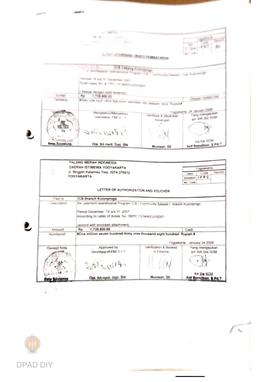 Surat otorisasi/bukti pembayaran untuk pembayaran operasional program ICB cabang Kulonprogo perio...