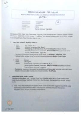 Surat Perjanjian Penyaluran Bantuan Rehabilitasi dan Rekonstruksi Rumah (SPPB)Rusak Berat, Nama K...