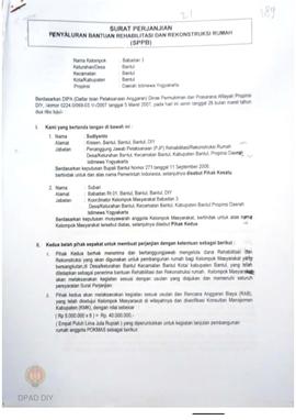Surat Perjanjian Penyaluran Bantuan Rehabilitasi dan Rekonstruksi Rumah (SPPB), Nama Kelompok Mas...