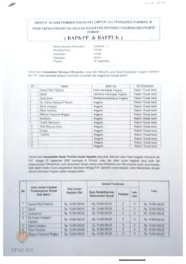 Berita Acara Pembentukan Kelompok dan Pengurus POKMAS & Penetapan prioritas usulan kegiatan R...