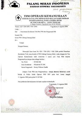 Surat penerimaan barang periode 31 Juli 2006 dan 12 Oktober 2006 berupa penerimaan mobil, peminda...