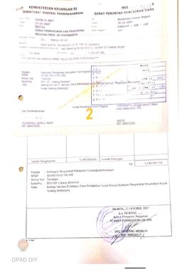 Surat Perintah Pencairan Dana kepada Kelompok Masyarakat Kabupaten Gunungkidul untuk Belanja Lain...