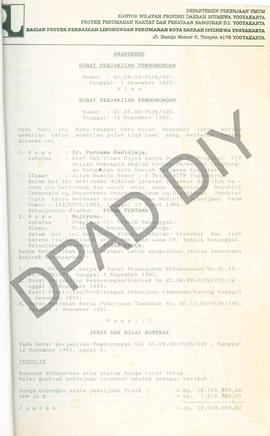 Kontrak Nomor : Ku.08.08./PLPK/420 antara Bagian Proyek Perbaikan Lingkungan Perumahan Kota DIY d...