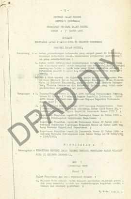 Surat Peraturan Menteri Dalam Negeri No : 7 Tahun 1986 tanggal 29 Nopember 1986 tentang penetapan...