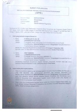 Surat Perjanjian Penyaluran Bantuan Rehabilitasi dan Rekonstruksi Rumah (SPPB),  Nama Kelompok Ma...