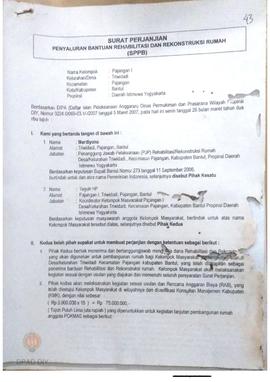 Surat Perjanjian Penyaluran Bantuan Rehabilitasi dan Rekonstruksi Rumah (SPPB),Nama Pokmas Pajang...