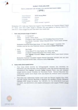Surat Perjanjian Penyaluran Bantuan Rehabilitasi dan Rekonstruksi Rumah (SPPB), Nama Kelompok Mas...