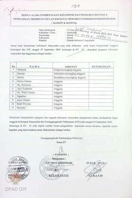 Berita Acara Pembentukan Kelompok dan Pengurus POKMAS & Penetapan prioritas usulan kegiatan R...