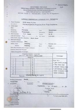 Laporan dari Balai Pengawasan dan Sertifikasi Benih II Jawa Tengah dan DIY, Satuan Tugas DIY tent...