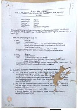 Surat Perjanjian Penyaluran Bantuan Rehabilitasi dan Rekonstruksi Rumah (SPPB), Nama Pokmas Nginc...