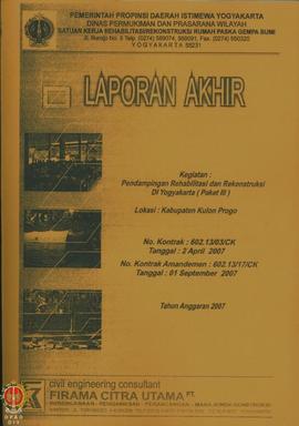 Laporan Akhir Kegiatan Pendampingan Rehabilitasi dan Rekonstruksi Daerah Istimewa Yogyakarta (Pak...