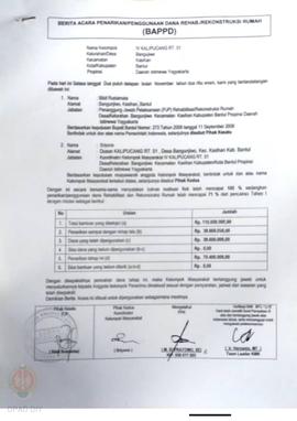 Berita Acara Penarikan/Penggunaan Dana Rehabilitasi/Rekonstruksi Rumah (BAPPD) Rusak Berat, Nama ...