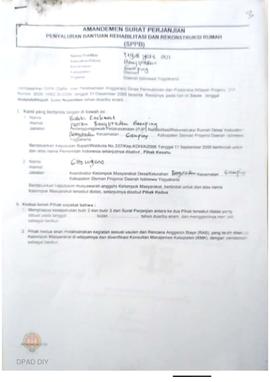 Amandemen Surat Perjanjian Penyaluran Bantuan Rehabilitasi dan Rekonstruksi Rumah (SPPB),  Nama K...