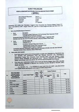 Surat Perjanjian Penyaluran Bantuan Rehabilitasi dan Rekonstruksi Rumah (SPPB), Nama Kelompok Sal...