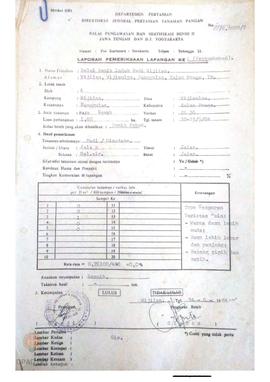 Laporan dari Balai Pengawasan dan Sertifikasi Benih II Jawa Tengah dan DIY tentang laporan pemeri...