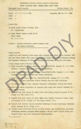 Surat dari Kepala Dinas Pekerjaan Umum Cabang Dinas Kulon Progo kepada Kepala Dinas Pekerjaan Umu...