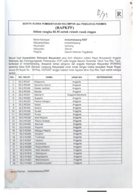 Checklist Kelengkapan Dokumen untuk Pencairan Dana Rehabilitasi dan Rekonstruksi Rumah Rusak Ring...