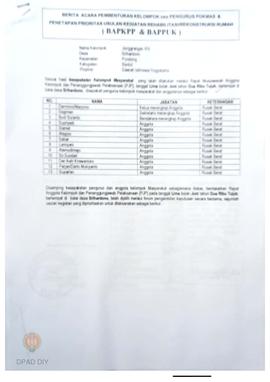 Berita Acara Pembentukan Kelompok dan Pengurus POKMAS & Penetapan prioritas usulan kegiatan R...