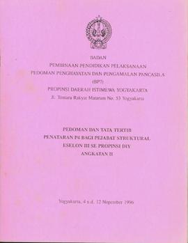 Pedoman dan Tata Tertib Penataran Pedoman Penghayatan dan Pengamalan Pancasila (P-4) bagi Pejabat...