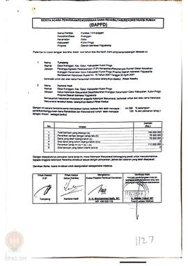 Berita Acara Penarikan/Penggunaan Dana Rehabilitasi/Rekonstruksi Rumah (BAPPD) Rusak Berat, Nama ...