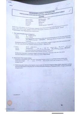 Amandemen Surat Perjanjian Penyaluran Bantuan Rehabilitasi dan Rekonstruksi Rumah (SPPB),  Nama K...