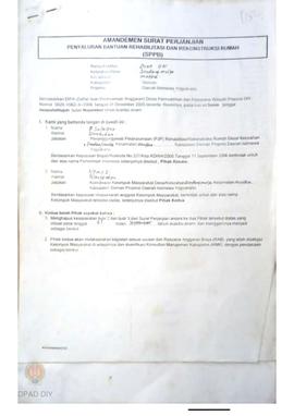 Amandemen Surat Perjanjian Penyaluran Bantuan Rehabilitasi dan Rekonstruksi Rumah (SPPB),  Nama K...