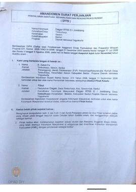 Amandemen Surat Perjanjian Penyaluran Bantuan Rehabilitasi dan Rekonstruksi Rumah (SPPB),  Nama K...