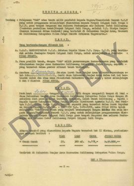 Berita Acara Pelepasan Hak Atas Tanah Milik Penduduk kepada Negara/Pemerintah Daerah DIY diserahk...