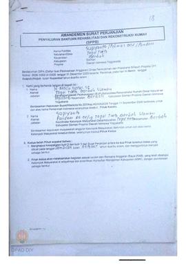 Amandemen Surat Perjanjian Penyaluran Bantuan Rehabilitasi dan Rekonstruksi Rumah (SPPB),  Nama K...
