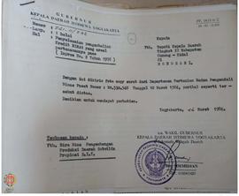 Surat dari Departemen Pertanian Badan Pengendali Bimas Pusat Nomor BM.530.548 tanggal 10 Maret 19...