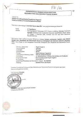 Permohonan Pembayaran Bantuan Rehabilitasi dan Rekonstruksi Rumah, Nama Kelompok Masyarakat Payak...