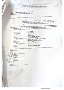 Permohonan Pembayaran Bantuan Rehabilitasi dan Rekonstruksi Rumah, Kelompok Masyarakat Lendah 55 ...